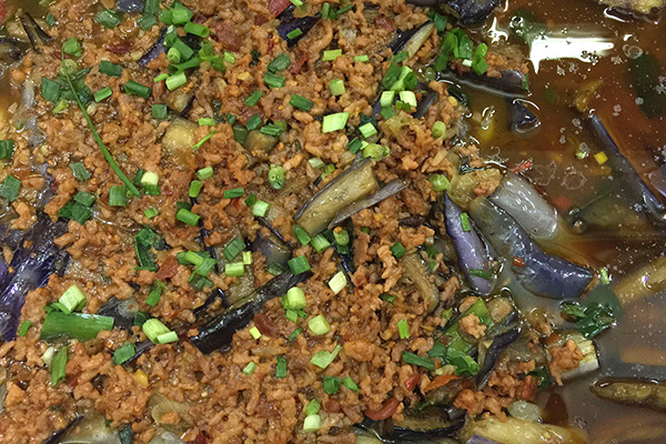 茄子炒肉末